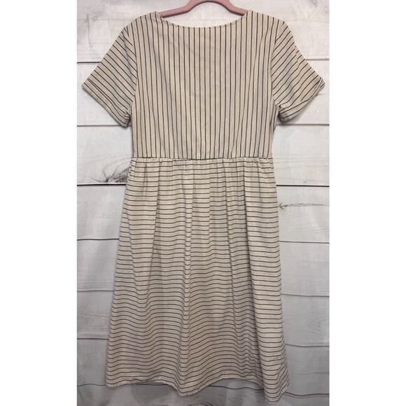 Ces Femme Dress Cream Stripes Size Small - Picture 5 of 5